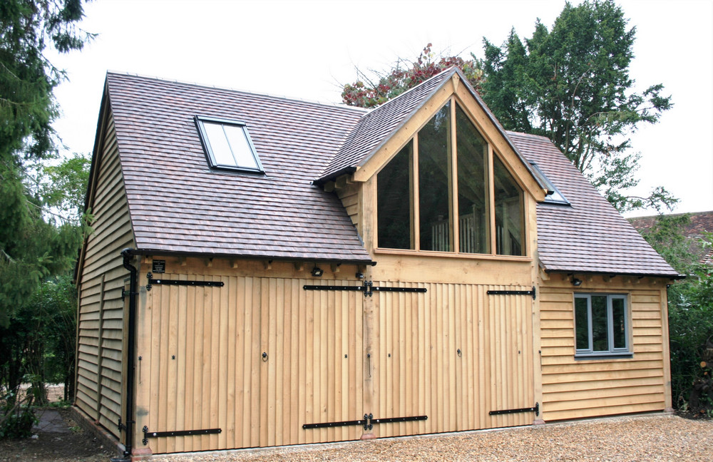 Double Oak Garage with Room Above