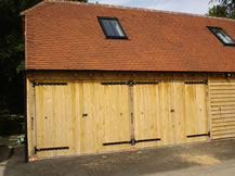 Garage doors - oak-faced side hung